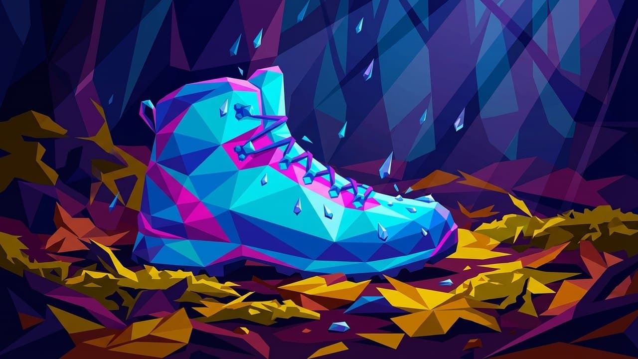The Facet (Low Poly) illustration showing Wellington boot and sneaker and mud and nature for report The Waterproof Gap — I...