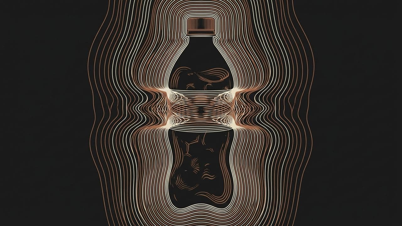 The Distortion Field (Op Art) illustration showing Deceptive Label and Unverifiable Protection for report The Detox Label