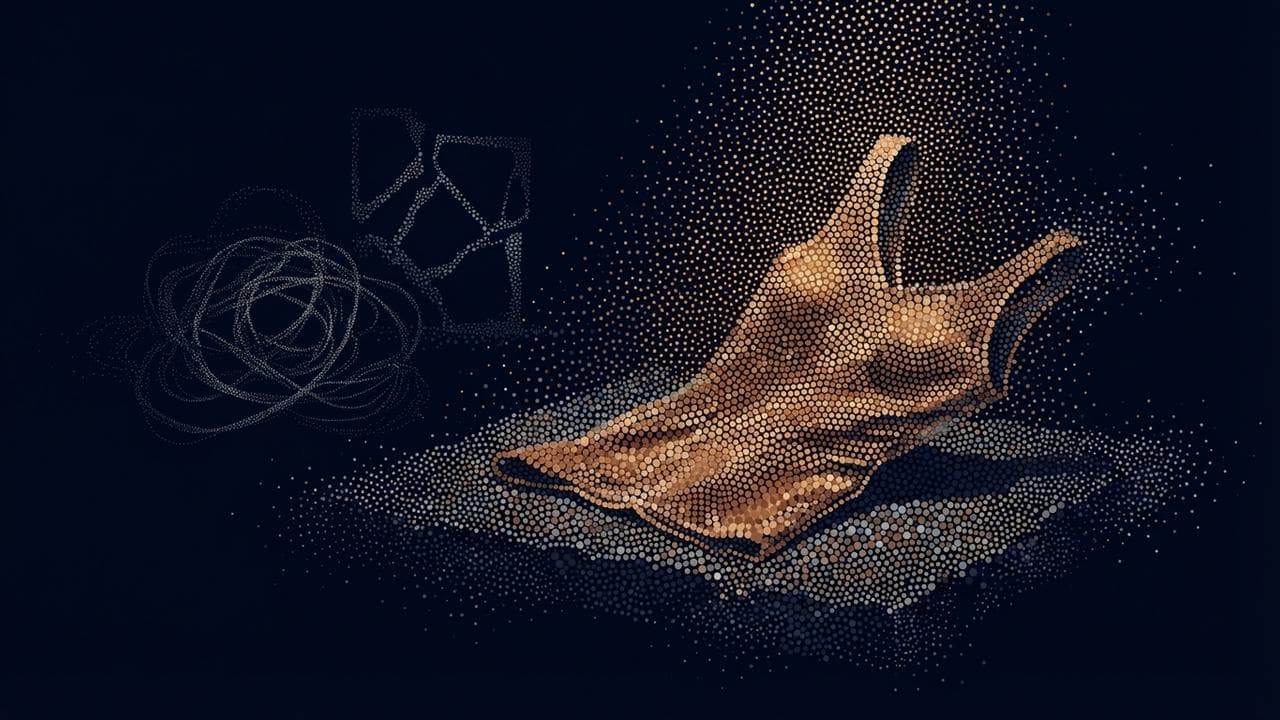 The Dissolution (Pointillism) illustration showing Yellowed sock and persistent shadow for report The Closer