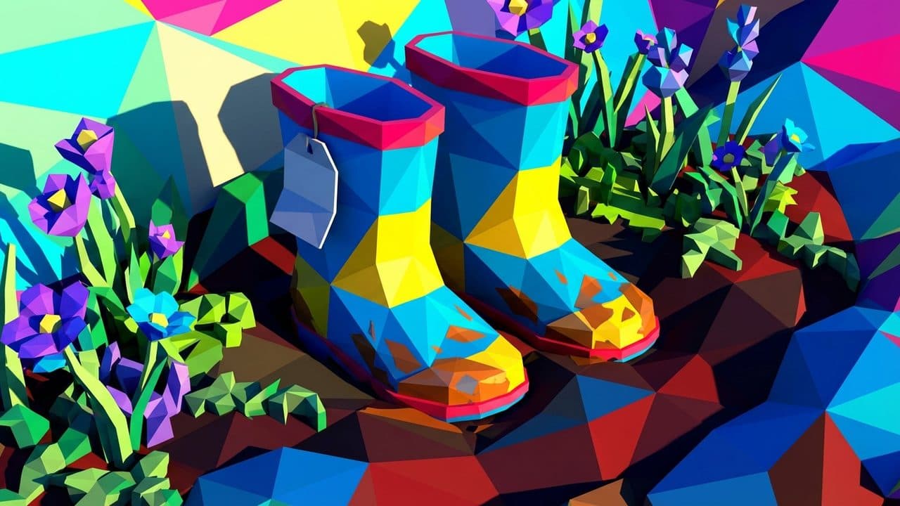 The Facet (Low Poly) illustration showing Child's Boot and Persistent Chemistry and Deceptive Labeling for report Wellingt...