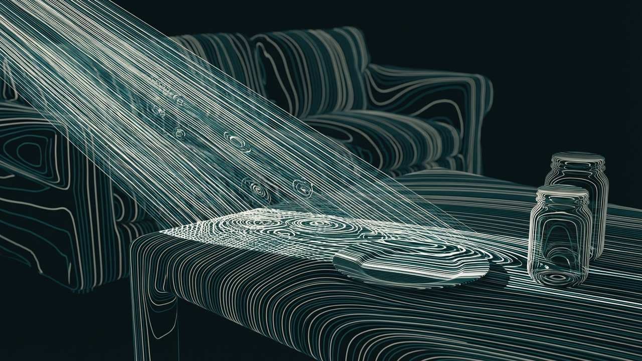 The Distortion Field (Op Art) illustration showing Airborne Microplastics and Invisible Threat and Domestic Pollution for ...