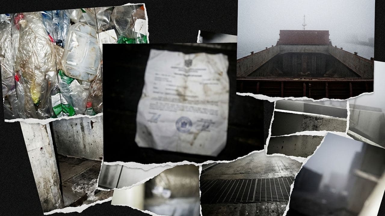 Geometric Grid Collage illustration showing Ghost tonnes and Plastic deception for report The Ghost Tonnes