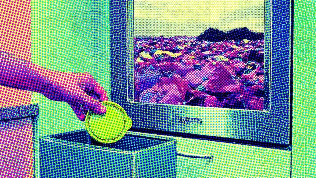 Contemporary Pointillism illustration showing Mindless convenience and unseen burden for report The Convenient Blind Spot