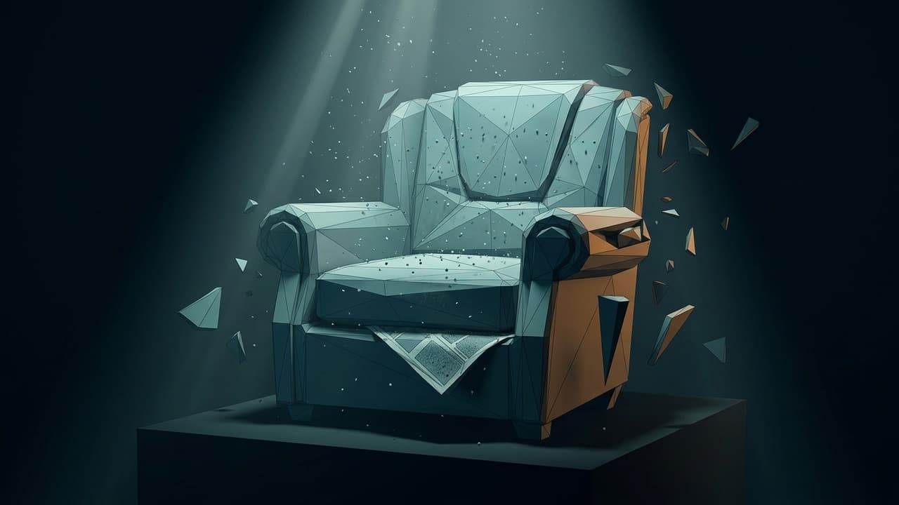 The Forensic Specimen (Low Poly) illustration showing Chemical Dust Legacy for report The Chemistry in Your Living Room