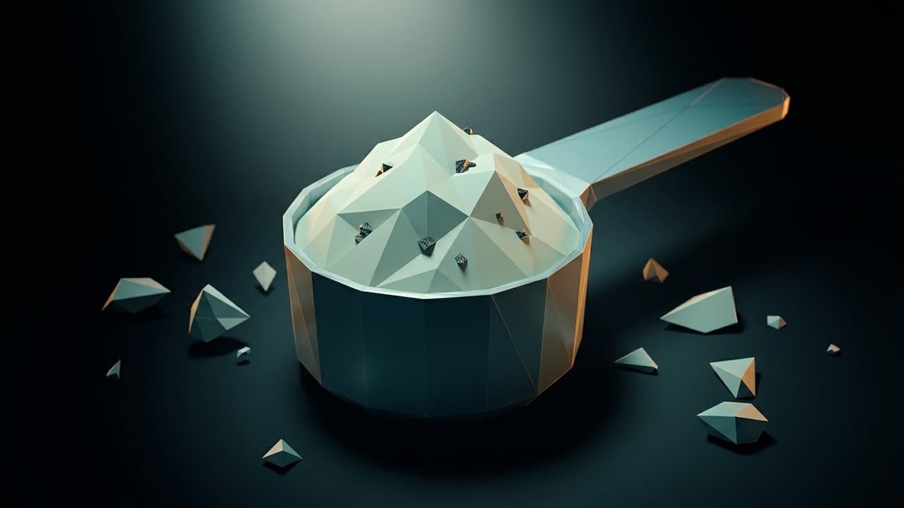 The Forensic Specimen (Low Poly) illustration showing Contaminated Protein and Hidden Metals and Organic Paradox for repor...