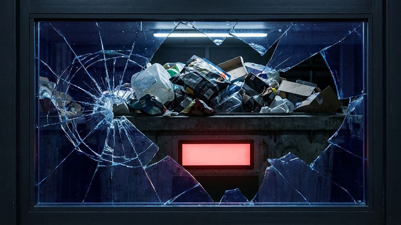 The Shattered Lens (Fractured Portraiture) illustration showing Bin and Receipt and Packaging and Opacity for report Who P...