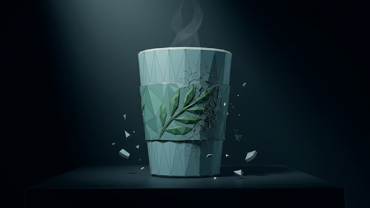 The Forensic Specimen (Low Poly) illustration showing Deception and Chemical Degradation and Falsehood for report The Bamb...