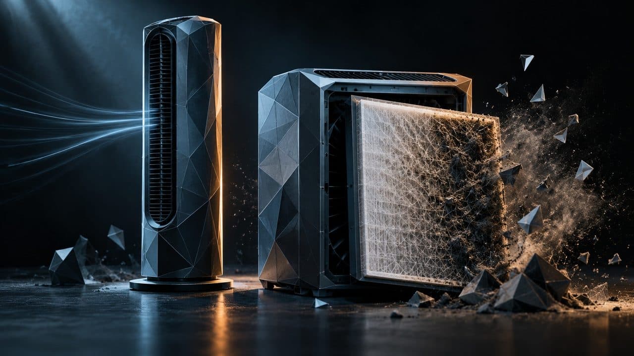 The Forensic Specimen (Low Poly) illustration showing best air purifier plainest for report The best air purifier is the p...
