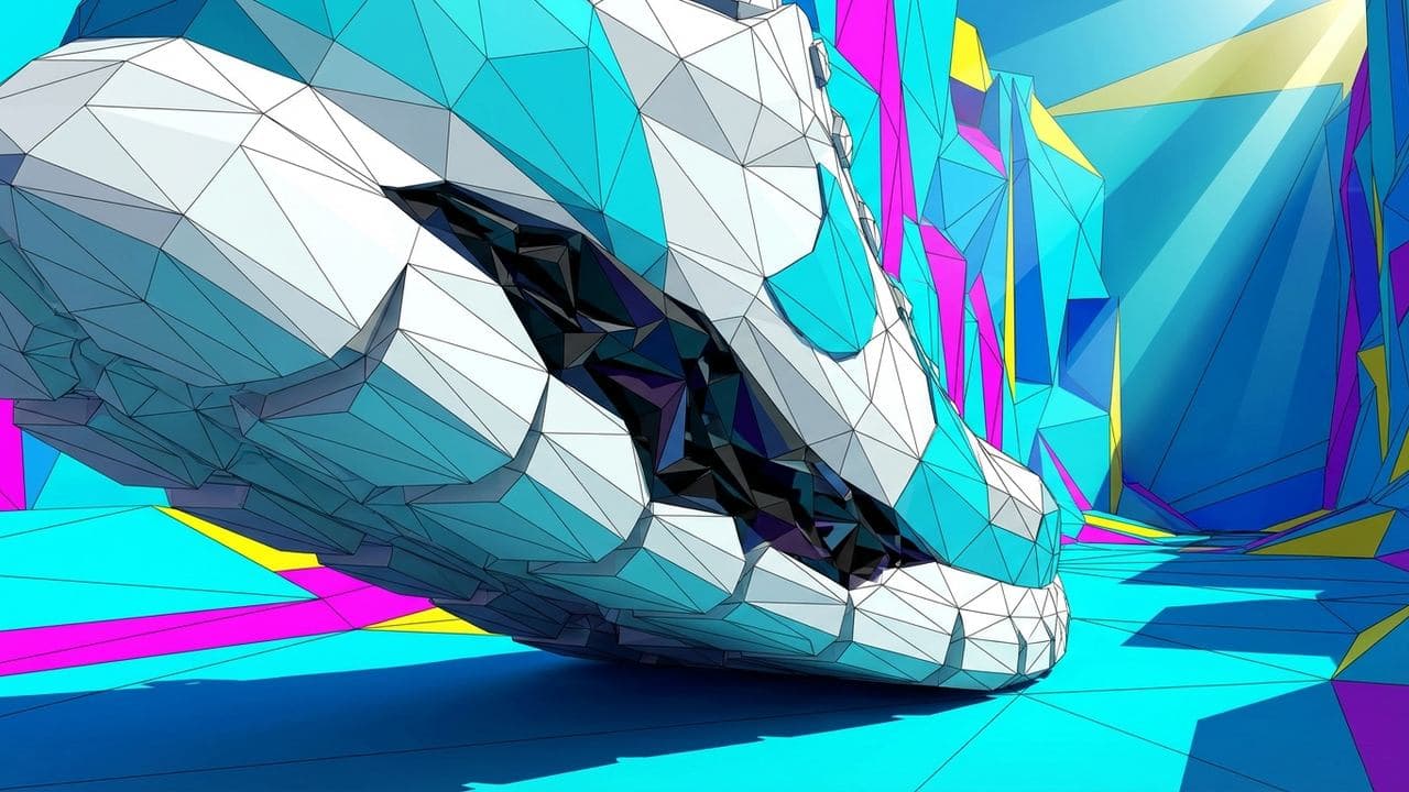The Facet (Low Poly) illustration showing Sneaker foam preservation for report The Foam Blind Spot