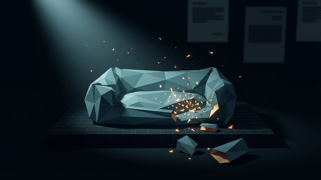 The Forensic Specimen (Low Poly) illustration showing Pet Bed and Unseen Hazard for report The Pet Bed